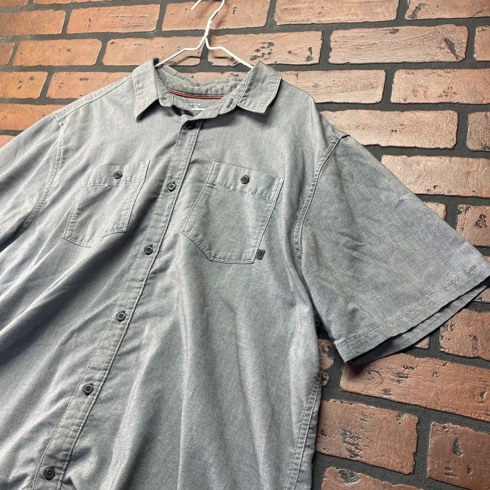 Mountain Hardware Men's XL Gray Breathable Trail Short Sleeve Button Up Shirt - Picture 7 of 14